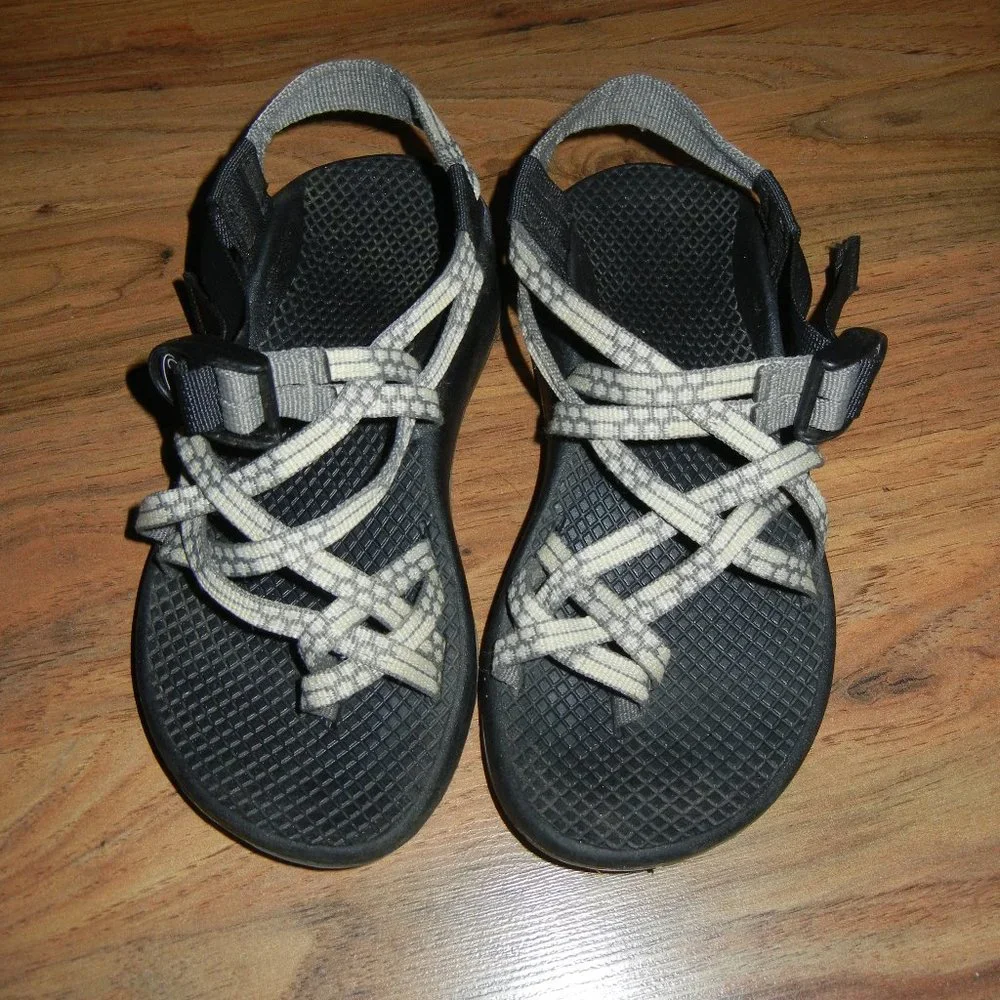 Chaco Kids Black Sandals with Light Gray Straps
